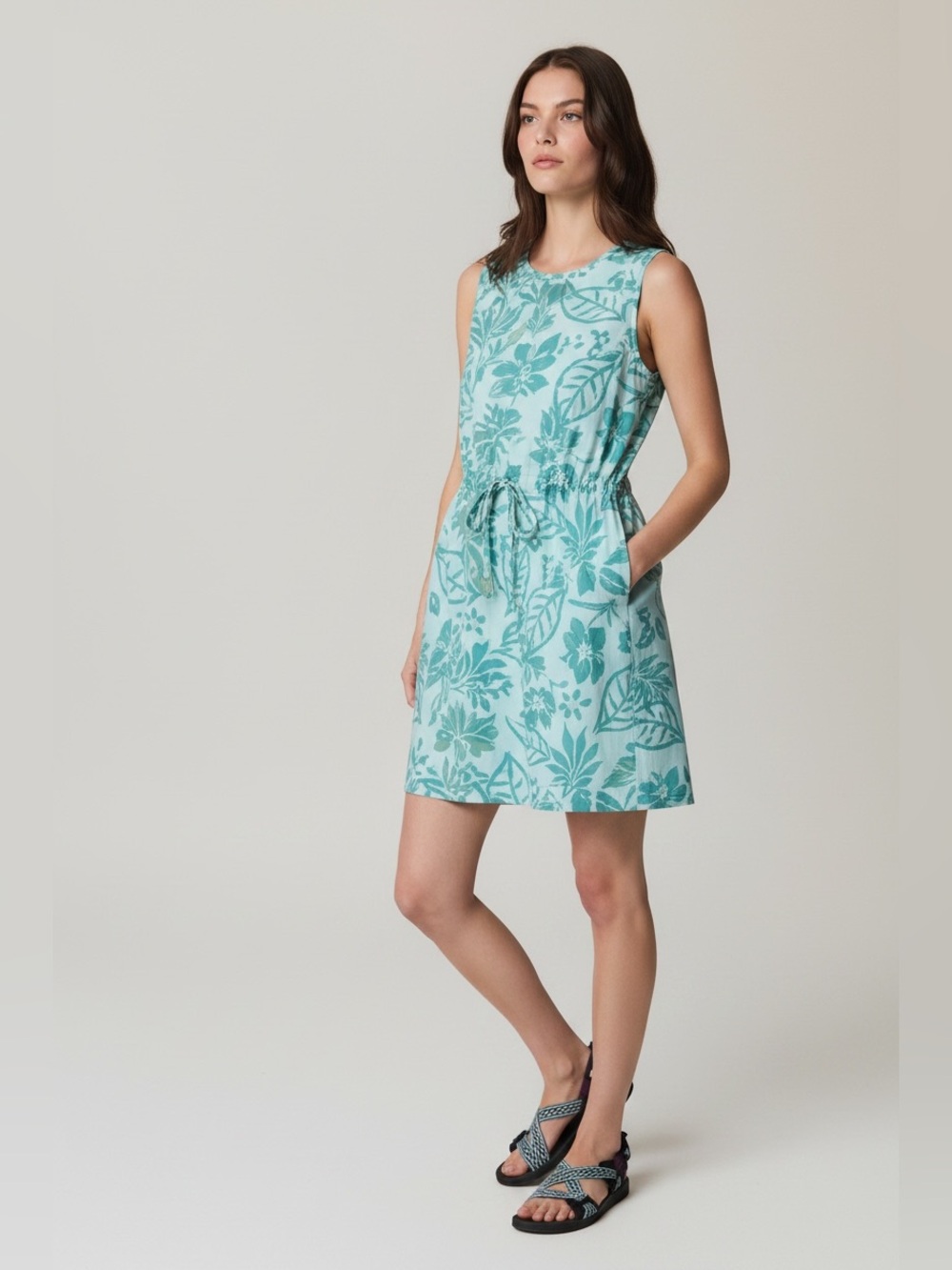 Columbia Women's Large Bogata Bay Dress II With Pockets In Spray Pasteled Tonal